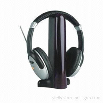 4-in-1 Function RF Wireless Headphones, Fashionable Design with FM Radio